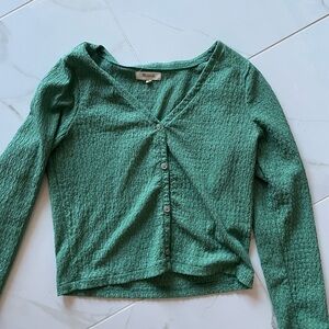 Madewell Textured Green Button-Down Shirt